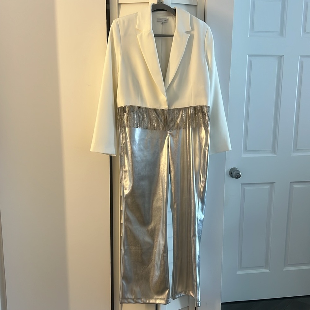 NWT Wild Fable Silver Metallic flare Jeans - Picture 11 of 14